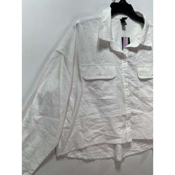 Wild Fable - Women's Long Sleeve Shirt - White - Extra Large - Picture 12 of 13